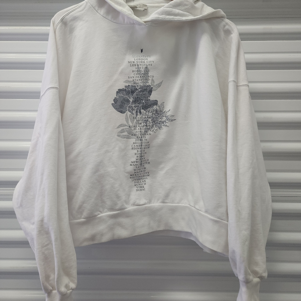 ALLSAINTS  ‘FLORE’ LOGO HOODIE Size small